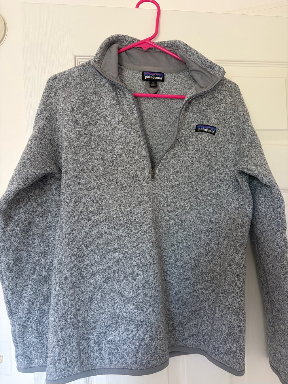 Patagonia Light Gray Heather Quarter-Zip Fleece Pullover